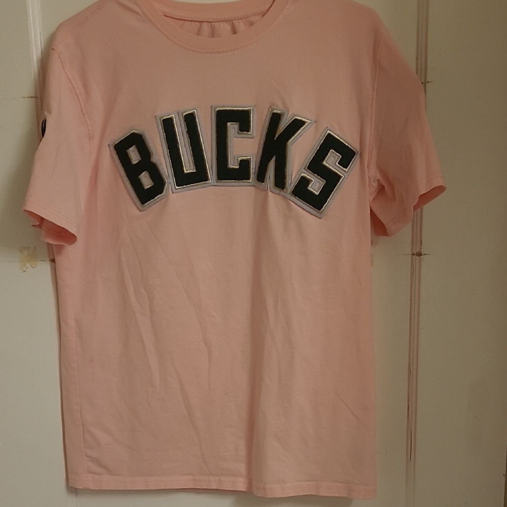 Bucks Pink T-Shirt With Stiched On Lettering